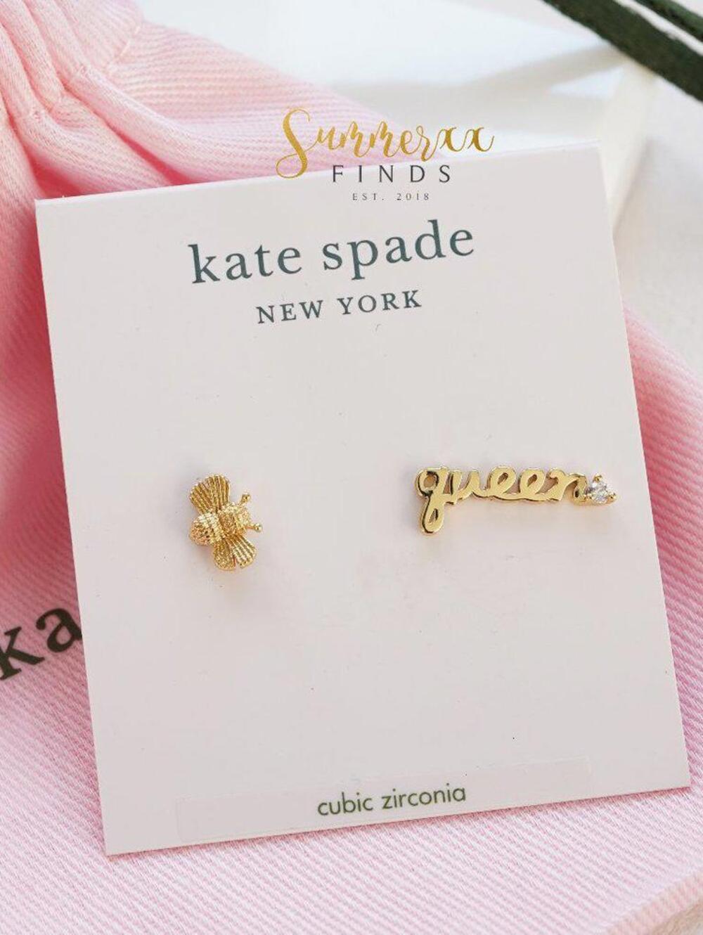 Kate Spade Love You Mom Queen Bee Stud Earrings